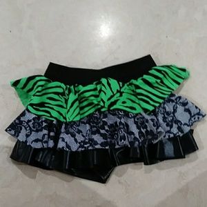 Dance Animal Print Lace Skirt Skort